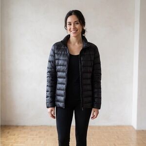 Aqua Black Lightweight Quilted Puffer Jacket